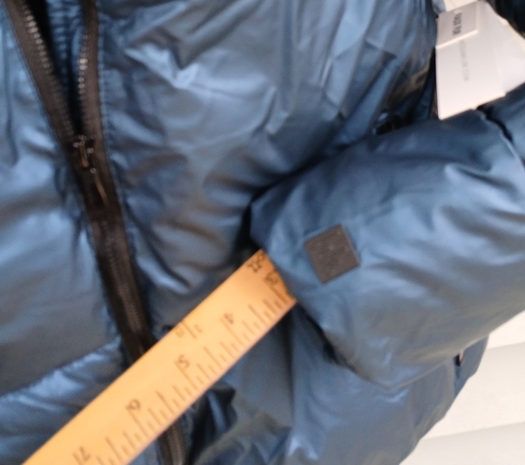 NWT Nicole Miller New York Cropped Puffer Jacker Metallic Blue Varioys Sizes - Picture 15 of 15